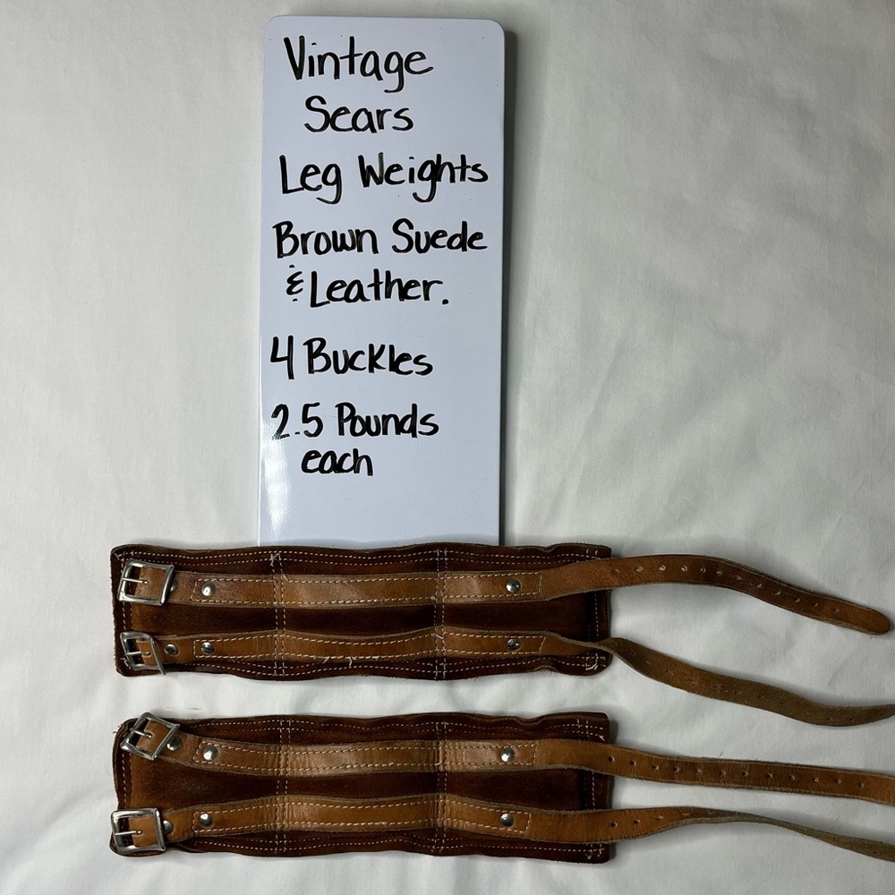 Vintage Sears Roebuck Leather Ankle Leg Weight 2.5lbs Each